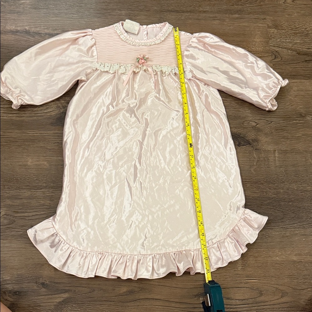 Charming Pink Baby Nightgown with Ruffles Size 24 mos